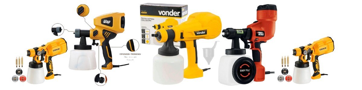 Em Destaque Lista Completa TOP 3 Melhor PISTOLA DE PINTURA ELETRICA Custo Beneficio