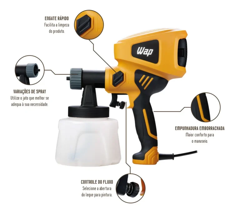 Um dos escolhidos do nosso TOP 3 Melhor Pistola de Pintura Elétrica
WAP EPP400